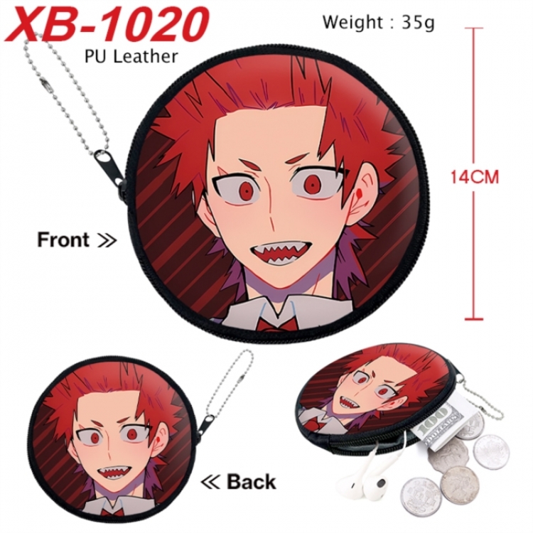 My Hero Academia Anime PU leather material circular zipper zero wallet 14cm