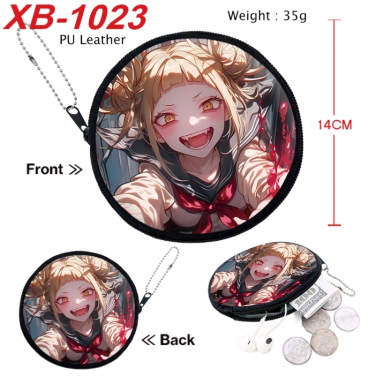 My Hero Academia Anime PU leather material circular zipper zero wallet 14cm