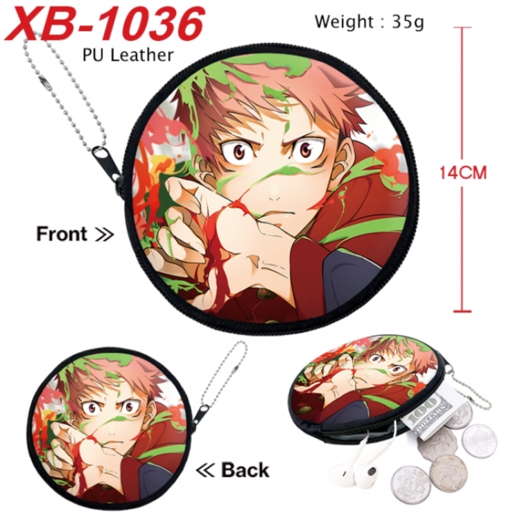 Jujutsu Kaisen Anime PU leather material circular zipper zero wallet 14cm