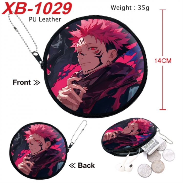 Jujutsu Kaisen Anime PU leather material circular zipper zero wallet 14cm