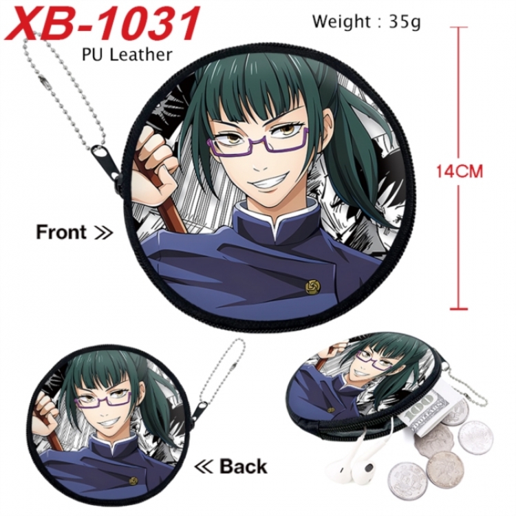 Jujutsu Kaisen Anime PU leather material circular zipper zero wallet 14cm