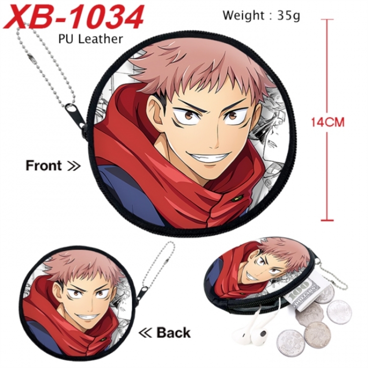 Jujutsu Kaisen Anime PU leather material circular zipper zero wallet 14cm
