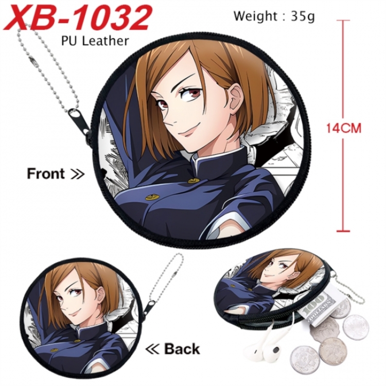 Jujutsu Kaisen Anime PU leather material circular zipper zero wallet 14cm