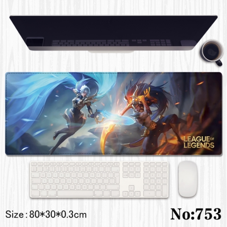 League of Legends Anime peripheral computer mouse pad office desk pad multifunctional pad 80X30X0.3cm
