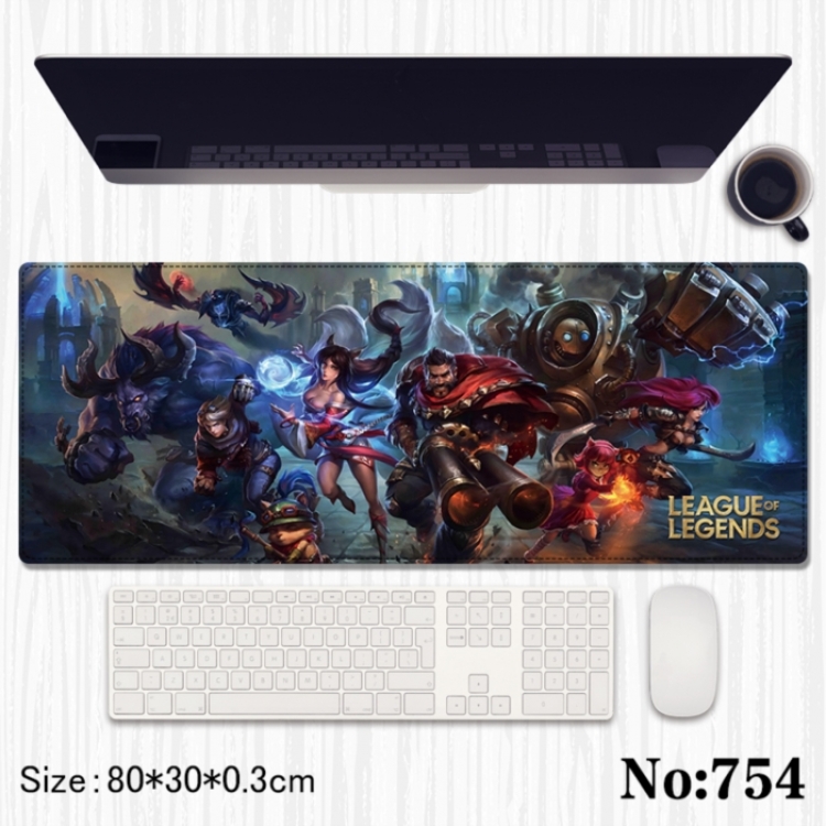 League of Legends Anime peripheral computer mouse pad office desk pad multifunctional pad 80X30X0.3cm