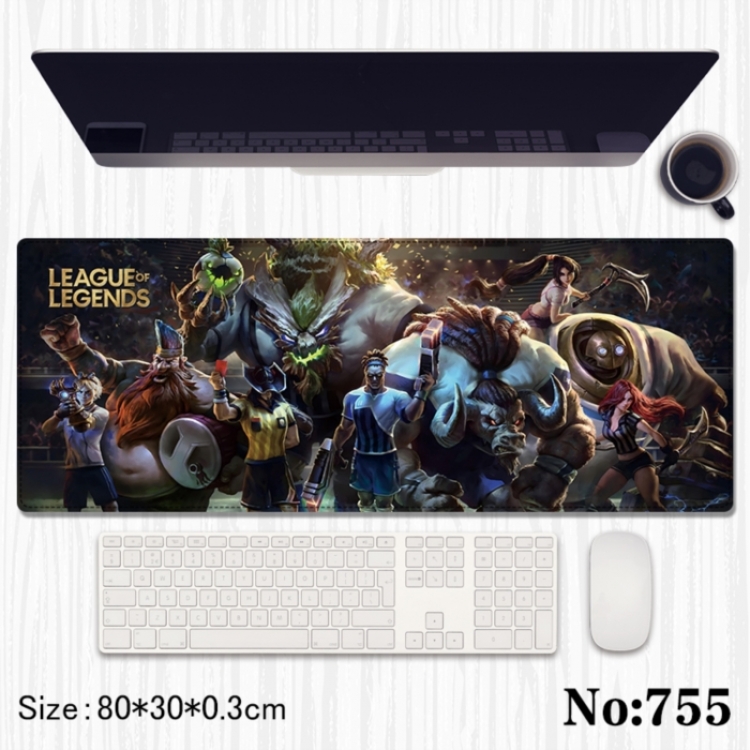 League of Legends Anime peripheral computer mouse pad office desk pad multifunctional pad 80X30X0.3cm
