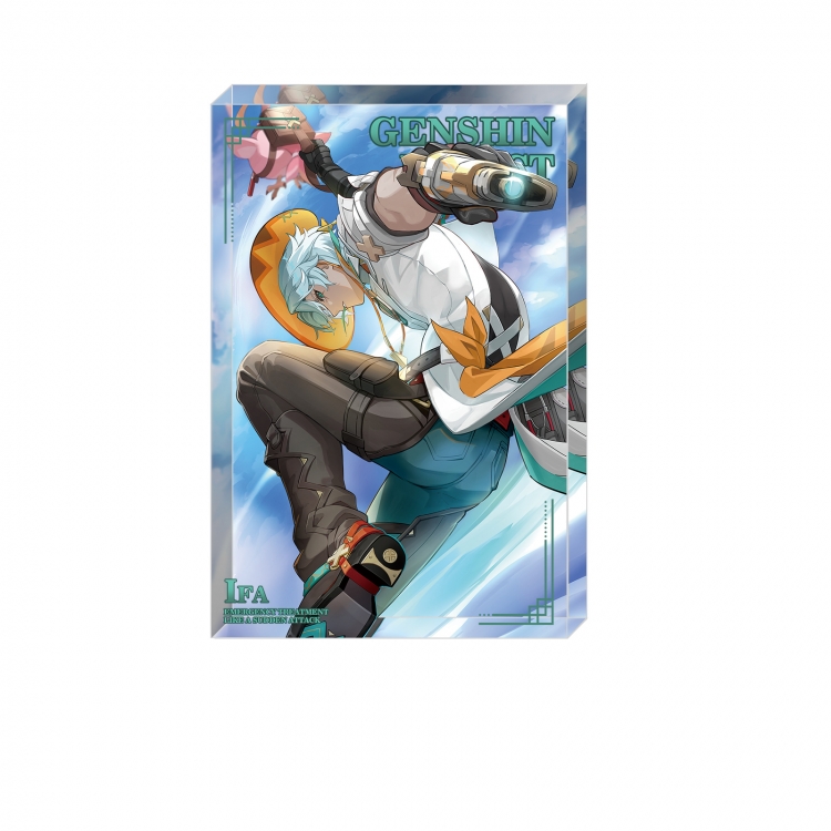 Genshin Impact Anime game acrylic card brick desktop decoration 8X12X1.2cm