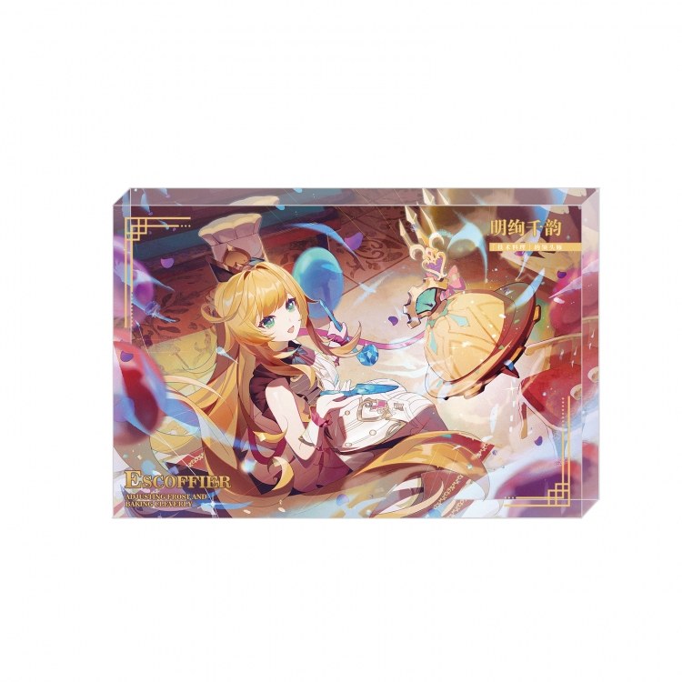 Genshin Impact Anime game acrylic card brick desktop decoration 8X12X1.2cm