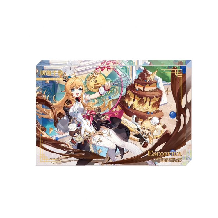 Genshin Impact Anime game acrylic card brick desktop decoration 8X12X1.2cm