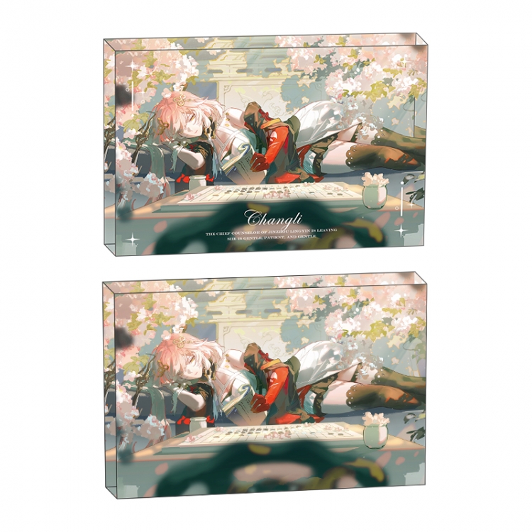 Mingchao Anime game acrylic card brick desktop decoration 8X12X1.2cm