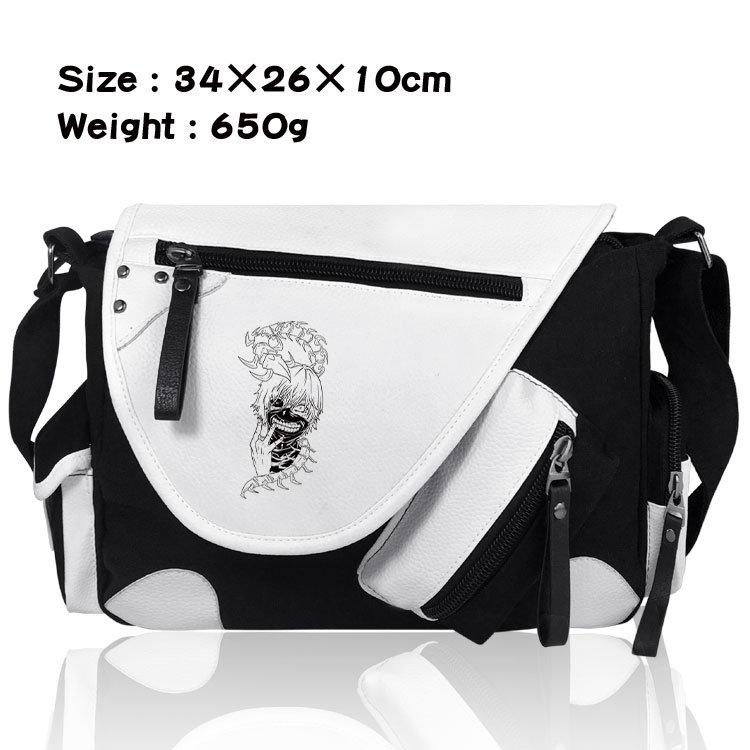 Tokyo Ghoul Anime PU Colorblock Leather Shoulder Crossbody Bag 34x26x10cm