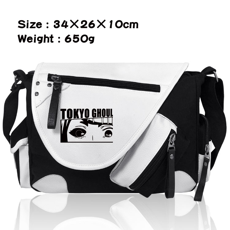 Tokyo Ghoul Anime PU Colorblock Leather Shoulder Crossbody Bag 34x26x10cm