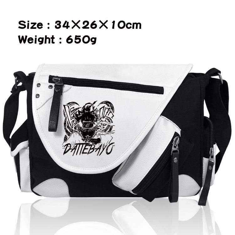 Naruto Anime PU Colorblock Leather Shoulder Crossbody Bag 34x26x10cm