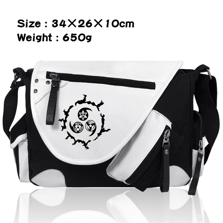 Naruto Anime PU Colorblock Leather Shoulder Crossbody Bag 34x26x10cm