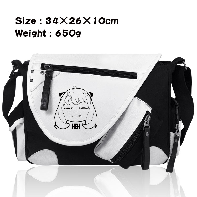 SPY×FAMILY Anime PU Colorblock Leather Shoulder Crossbody Bag 34x26x10cm