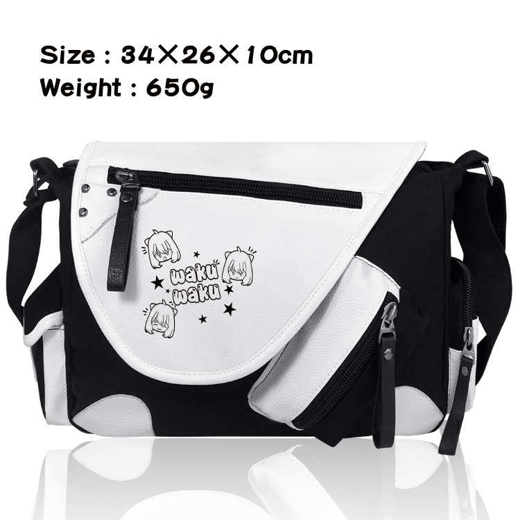 SPY×FAMILY Anime PU Colorblock Leather Shoulder Crossbody Bag 34x26x10cm