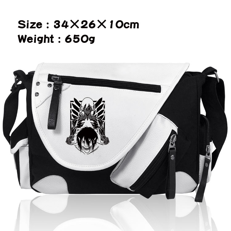 Shingeki no Kyojin Anime PU Colorblock Leather Shoulder Crossbody Bag 34x26x10cm