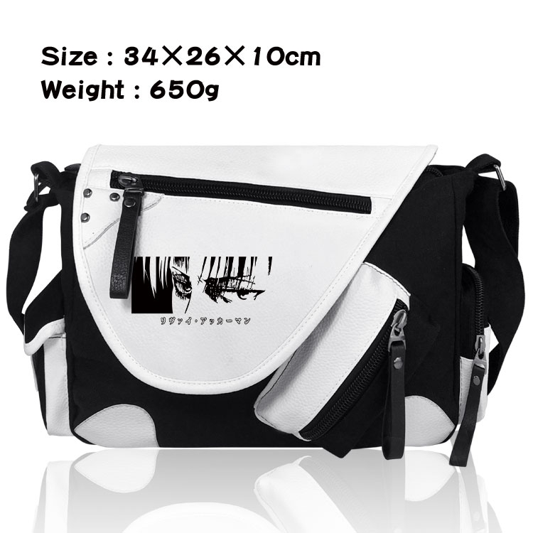 Shingeki no Kyojin Anime PU Colorblock Leather Shoulder Crossbody Bag 34x26x10cm