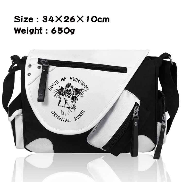 Death note Anime PU Colorblock Leather Shoulder Crossbody Bag 34x26x10cm