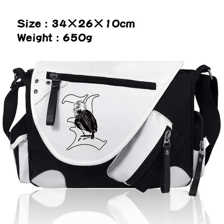 Death note Anime PU Colorblock Leather Shoulder Crossbody Bag 34x26x10cm