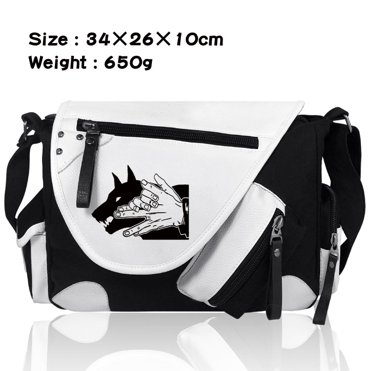 Jujutsu Kaisen Anime PU Colorblock Leather Shoulder Crossbody Bag 34x26x10cm