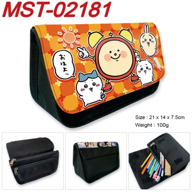 Chiikawa Anime Velcro canvas zipper pencil case Pencil Bag 21x14x7.5cm