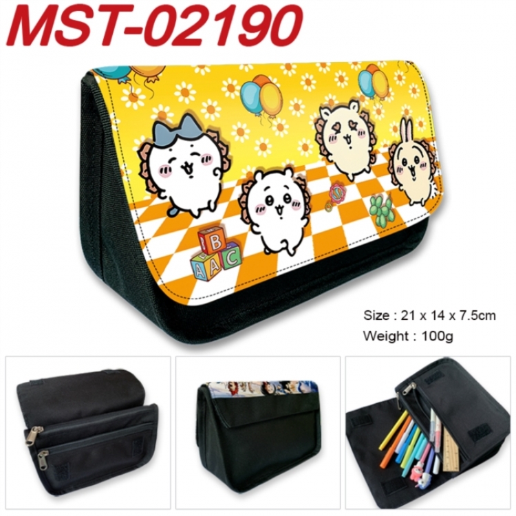 Chiikawa Anime Velcro canvas zipper pencil case Pencil Bag 21x14x7.5cm