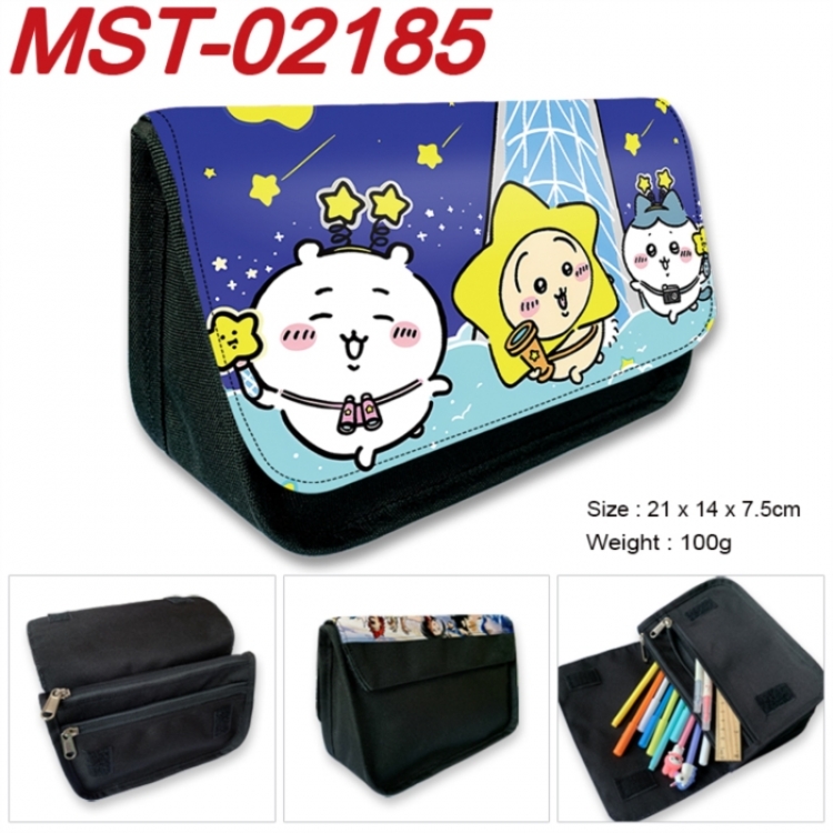 Chiikawa Anime Velcro canvas zipper pencil case Pencil Bag 21x14x7.5cm