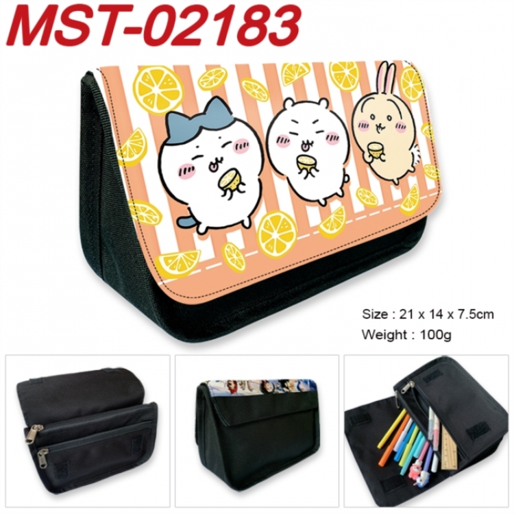 Chiikawa Anime Velcro canvas zipper pencil case Pencil Bag 21x14x7.5cm