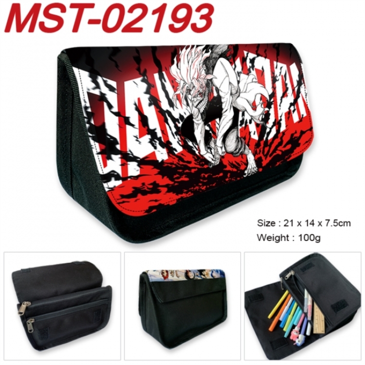 Dandadan Anime Velcro canvas zipper pencil case Pencil Bag 21x14x7.5cm