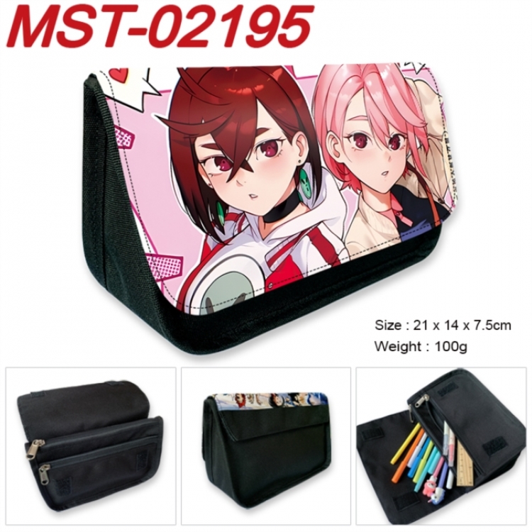 Dandadan Anime Velcro canvas zipper pencil case Pencil Bag 21x14x7.5cm