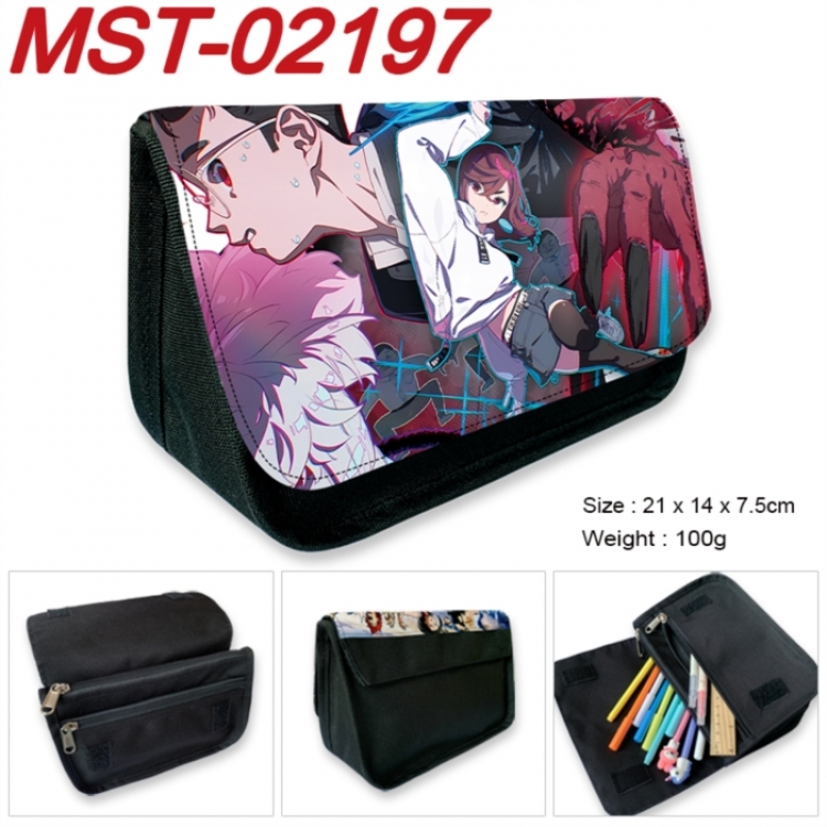 Dandadan Anime Velcro canvas zipper pencil case Pencil Bag 21x14x7.5cm