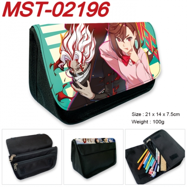 Dandadan Anime Velcro canvas zipper pencil case Pencil Bag 21x14x7.5cm