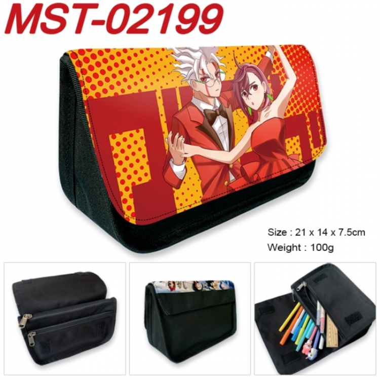 Dandadan Anime Velcro canvas zipper pencil case Pencil Bag 21x14x7.5cm