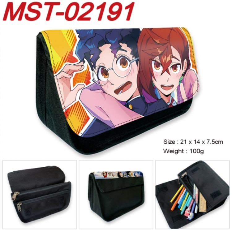 Dandadan Anime Velcro canvas zipper pencil case Pencil Bag 21x14x7.5cm