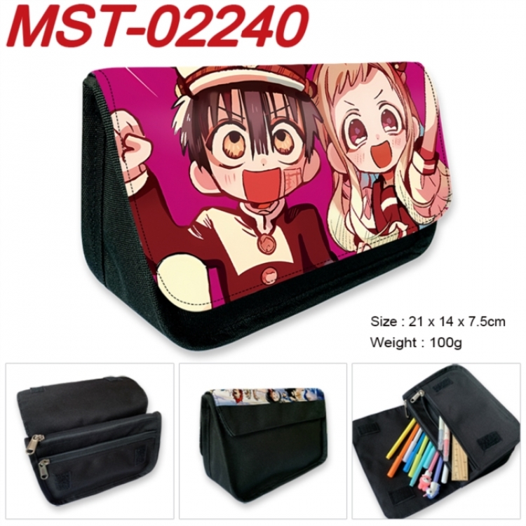 Toilet-bound Hanako-kun Anime Velcro canvas zipper pencil case Pencil Bag 21x14x7.5cm