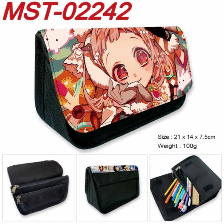 Toilet-bound Hanako-kun Anime Velcro canvas zipper pencil case Pencil Bag 21x14x7.5cm