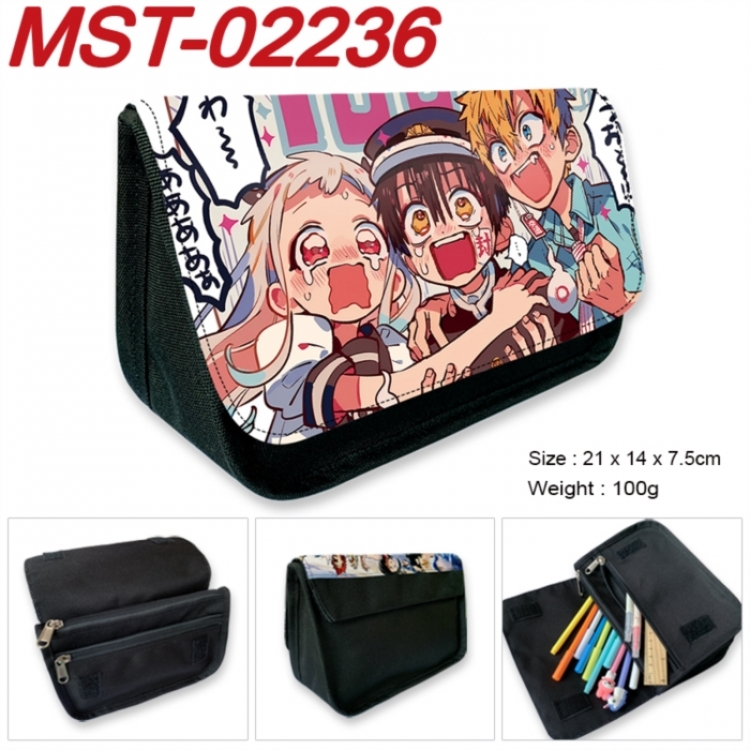 Toilet-bound Hanako-kun Anime Velcro canvas zipper pencil case Pencil Bag 21x14x7.5cm