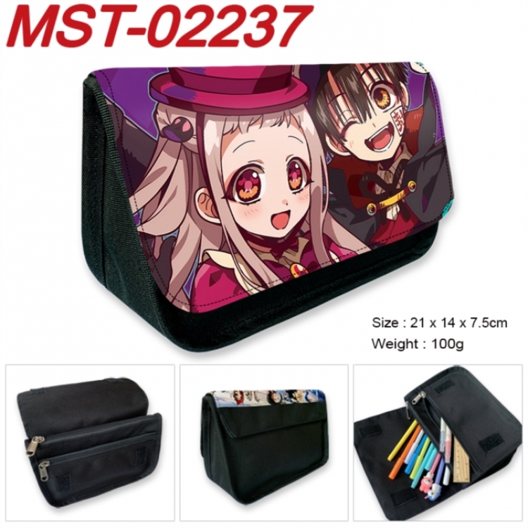 Toilet-bound Hanako-kun Anime Velcro canvas zipper pencil case Pencil Bag 21x14x7.5cm