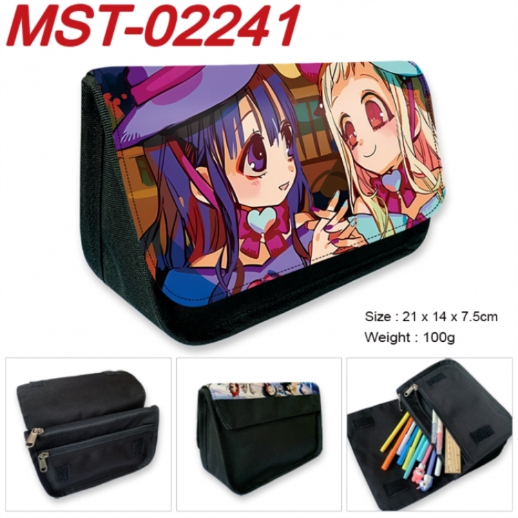 Toilet-bound Hanako-kun Anime Velcro canvas zipper pencil case Pencil Bag 21x14x7.5cm