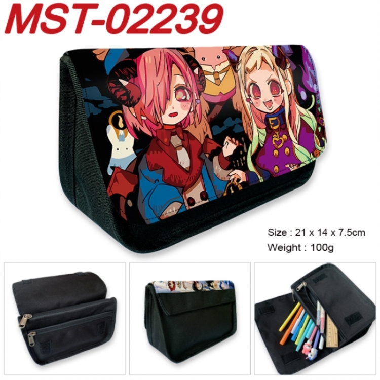 Toilet-bound Hanako-kun Anime Velcro canvas zipper pencil case Pencil Bag 21x14x7.5cm