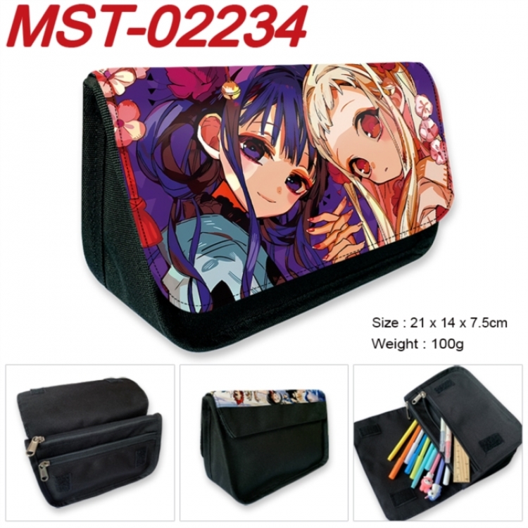 Toilet-bound Hanako-kun Anime Velcro canvas zipper pencil case Pencil Bag 21x14x7.5cm