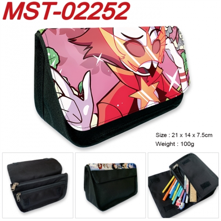 Hazbin Hotel Anime Velcro canvas zipper pencil case Pencil Bag 21x14x7.5cm