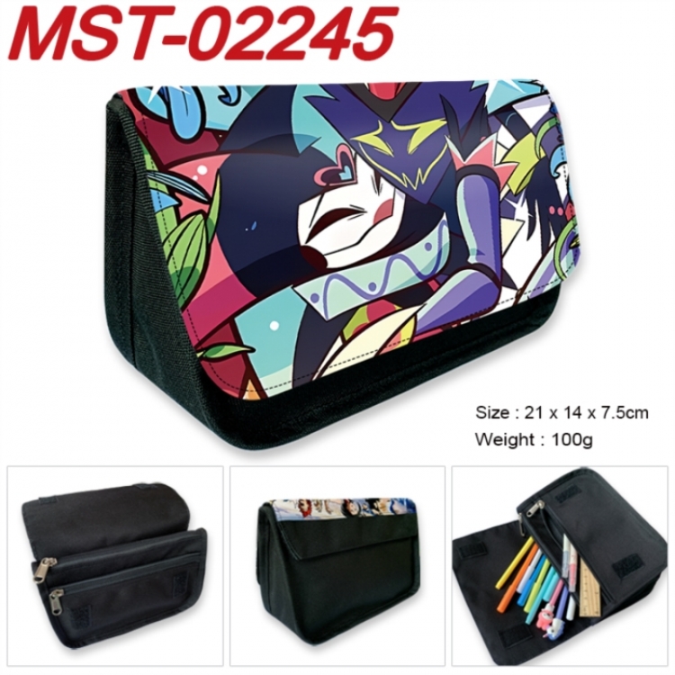 Hazbin Hotel Anime Velcro canvas zipper pencil case Pencil Bag 21x14x7.5cm