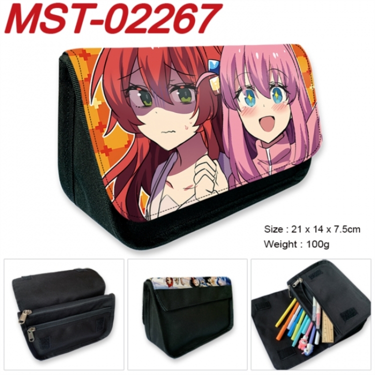 BOCCHI THE ROCK! Anime Velcro canvas zipper pencil case Pencil Bag 21x14x7.5cm