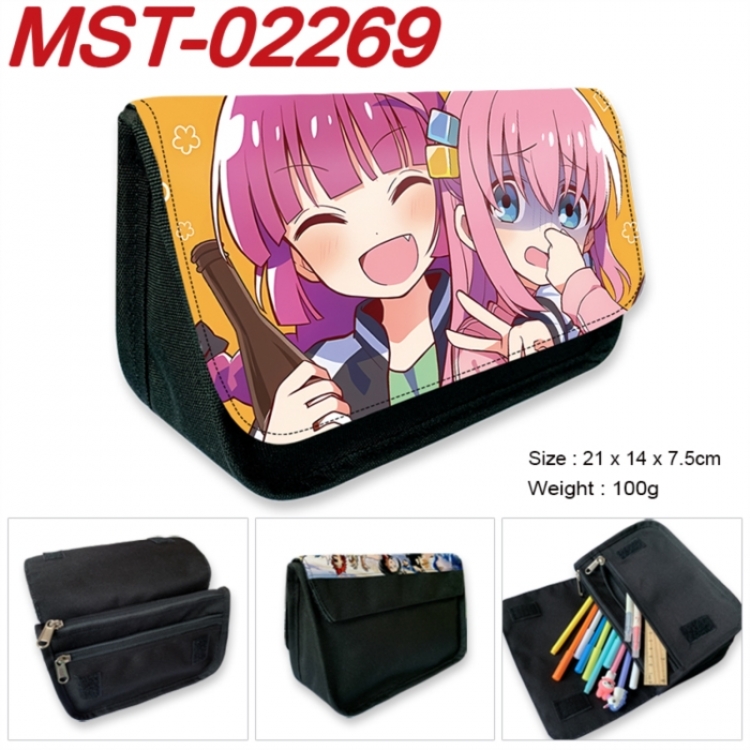 BOCCHI THE ROCK! Anime Velcro canvas zipper pencil case Pencil Bag 21x14x7.5cm
