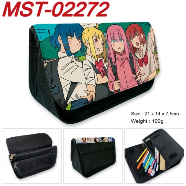BOCCHI THE ROCK! Anime Velcro canvas zipper pencil case Pencil Bag 21x14x7.5cm