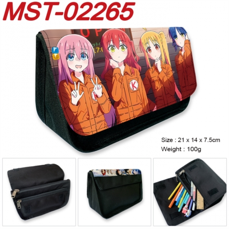 BOCCHI THE ROCK! Anime Velcro canvas zipper pencil case Pencil Bag 21x14x7.5cm