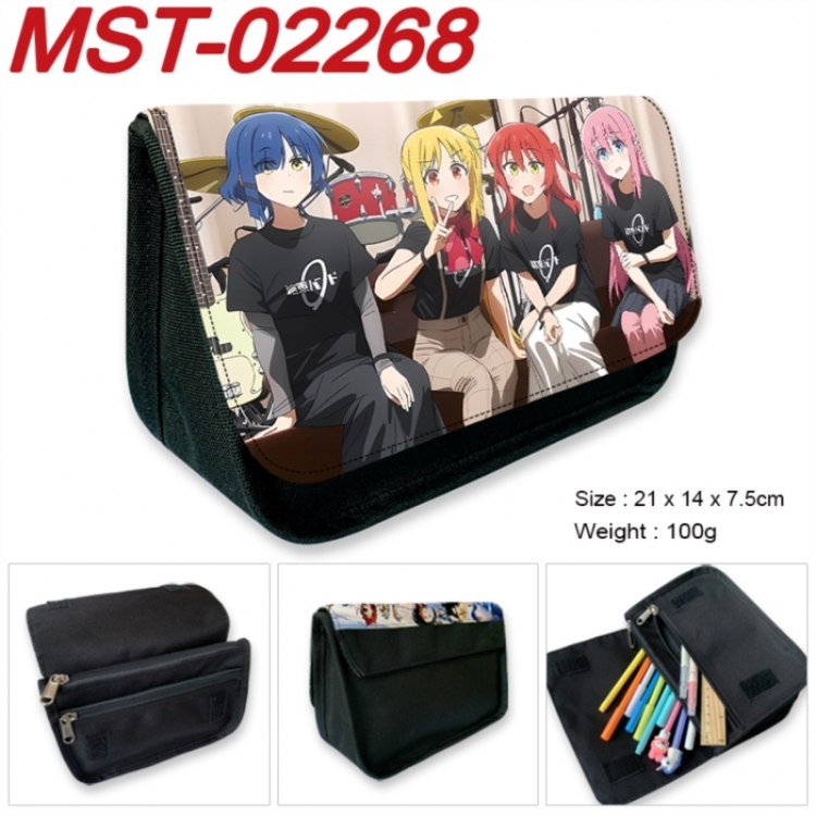 BOCCHI THE ROCK! Anime Velcro canvas zipper pencil case Pencil Bag 21x14x7.5cm