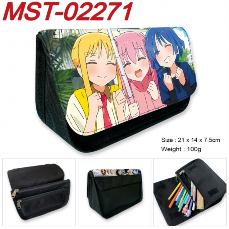 BOCCHI THE ROCK! Anime Velcro canvas zipper pencil case Pencil Bag 21x14x7.5cm